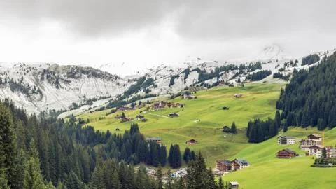 The first snow in the mountains Stock Photos