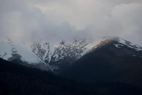 First snow on the mountains Stock Photos