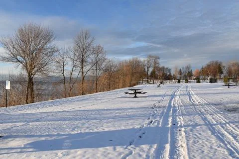 First snow in the park Stock Photos