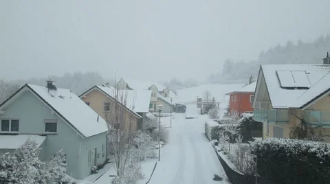 First Snow, Snowfall in Germany 3 Stock Footage 46153754