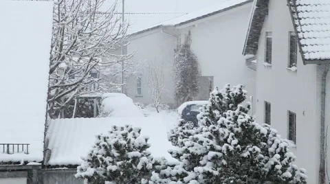First Snow, Snowfall in Germany 5 Stock Footage 46152735