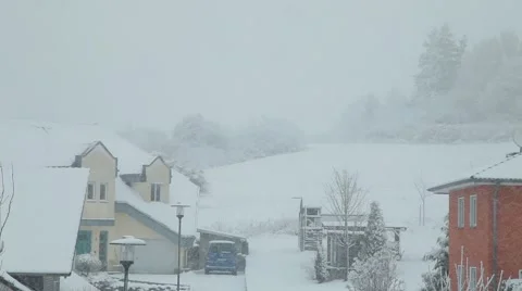 First Snow, Snowfall in Germany 库存影片 46154593