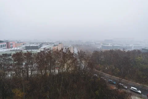 First snow of the winter in Brno Stock Footage 166654016