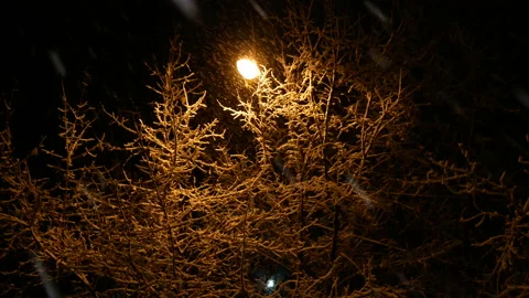 First snowfall outside the window. Stock Footage 165075403