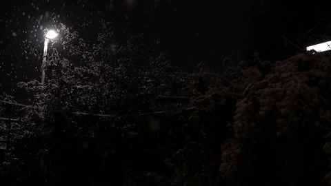 First Snowfall Overlay in United Kingdom Black Background. Falling Snowflakes in Stock Footage 227606072