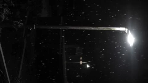 First Snowfall Overlay in United Kingdom Black Background. Falling Snowflakes in Stock Footage 247670791