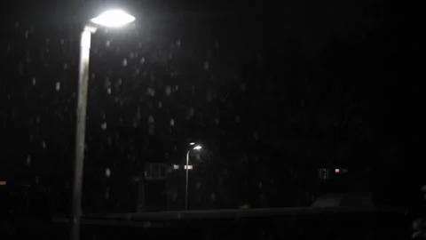 First Snowfall Overlay in United Kingdom Black Background. Falling Snowflakes in Stock Footage 247670893