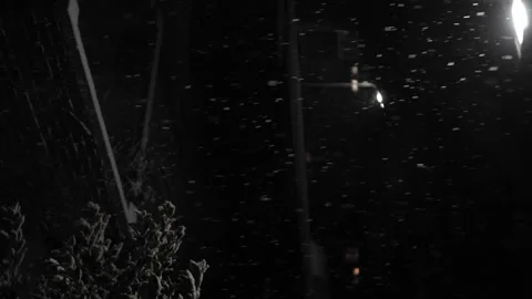 First Snowfall Overlay in United Kingdom Black Background. Falling Snowflakes in Stock Footage 247762591
