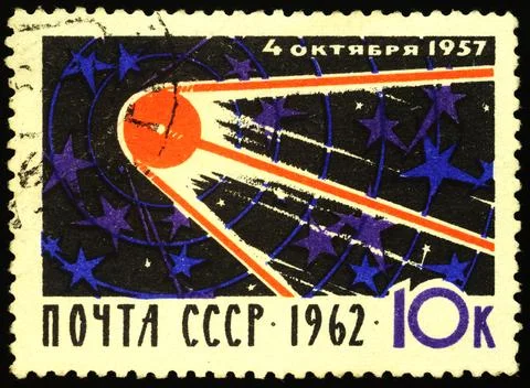 First Soviet satellite in space Stock Photos