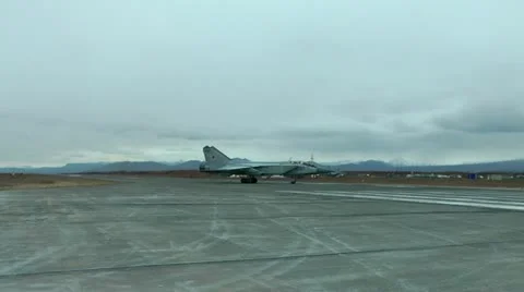 First Soviet warplane of the fourth generation of Mikoyan MiG-31 Foxhound Stock-Footage 12722485