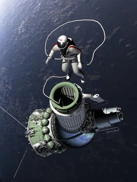 First spacewalk. 3D Illustration. Stock Illustration