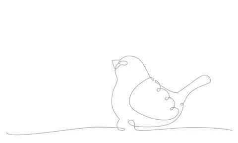 First spring bird hand draw continues one line. Vector stock illustration Stock Illustration