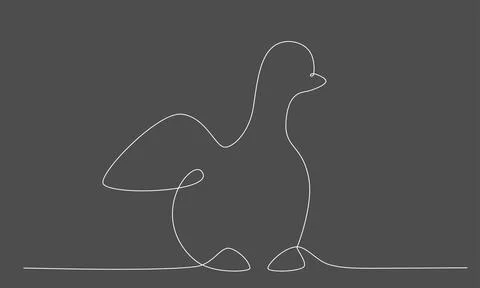 First spring bird hand draw continues one line. Vector stock illustration Stock Illustration