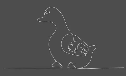 First spring bird hand draw continues one line. Vector stock illustration Stock Illustration