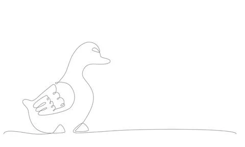 First spring bird hand draw continues one line. Vector stock illustration Stock Illustration