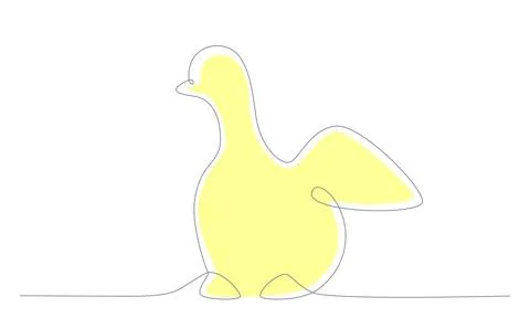 First spring bird hand draw continues one line. Vector stock illustration Stock Illustration