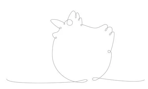 First spring bird hand draw continues one line. Vector stock illustration Stock Illustration