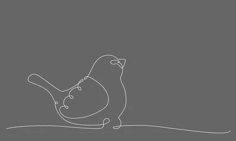 First spring bird hand draw continues one line. Vector stock illustration Stock Illustration