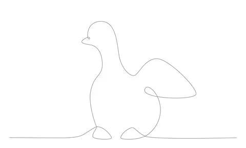 First spring bird hand draw continues one line. Vector stock illustration 스톡 일러스트