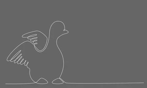 First spring bird hand draw continues one line. Vector stock illustration 스톡 일러스트