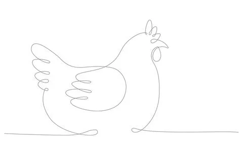 First spring bird hand draw continues one line. Vector stock illustration Stock Illustration