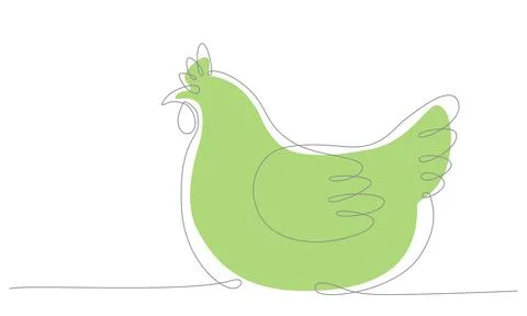 First spring bird hand draw continues one line. Vector stock illustration Stock Illustration