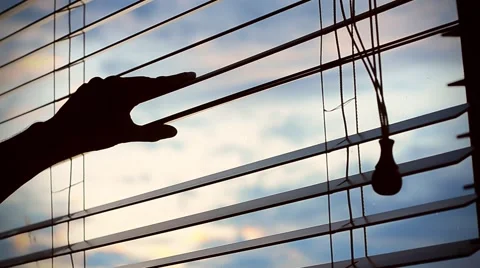 First Spring Sun Through Blinds Stock Footage 61190750