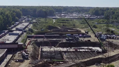 First stage of building construction. Stock Footage 318337800