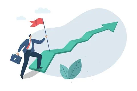 The first step to start, difficult path is the path to beautiful rewards Th.. Stock Illustration