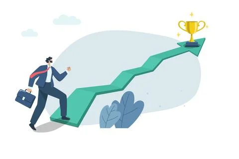 The first step to start, difficult path is the path to beautiful rewards Th.. Stock Illustration