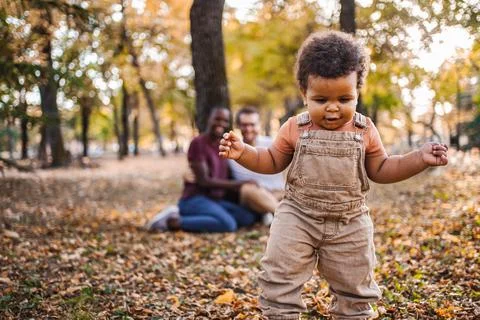 First Steps in Autumn Splendor Stock Photos
