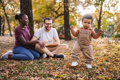 First Steps in Autumn Splendor Stock Photos