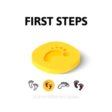First steps icon in different style Stock Illustration