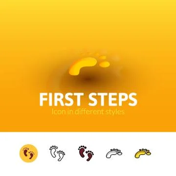 First steps icon in different style Stock Illustration
