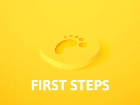 First steps isometric icon, isolated on color background Stock Illustration