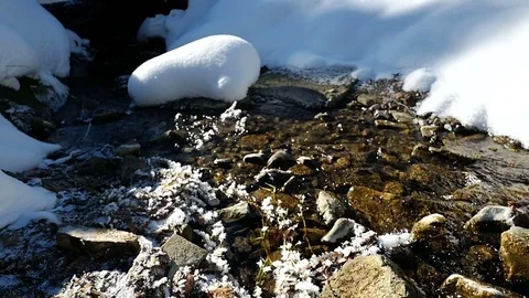 First stream after winter with natural audio sound Stock Footage 80766836