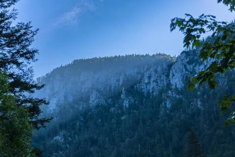 The First Sunbeams Over The Mountains Stock Photos