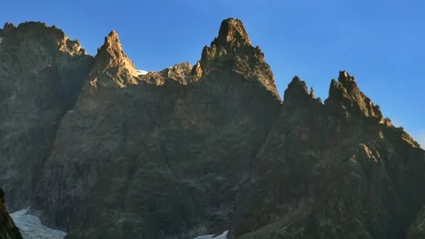 First sunlight on mountain tops Stock Footage 318611953