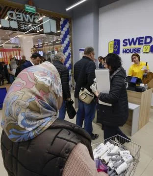 First Swed House store opens in Russia, Moscow, Russian Federation - 15 Apr 2023 Stock Photos