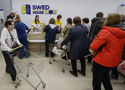 First Swed House store opens in Russia, Moscow, Russian Federation - 15 Apr 2023 Stock Photos