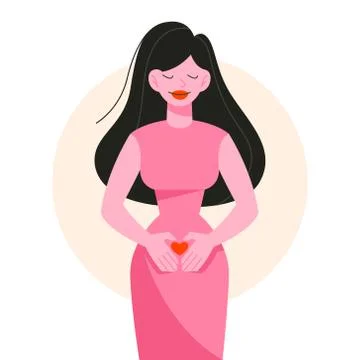 First symptoms of pregnancy set. Weakness and backache Stock Illustration