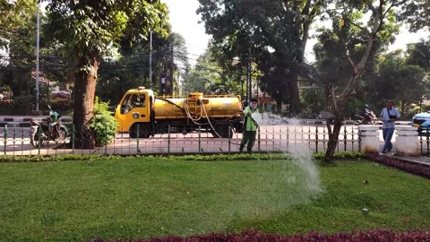 The first technique was carried out by urban plant controlle Stock Footage 237727921