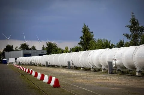 First test of hyperloop vehicle at European Hyperloop Center (EHC) in Veendam, N Stock Photos