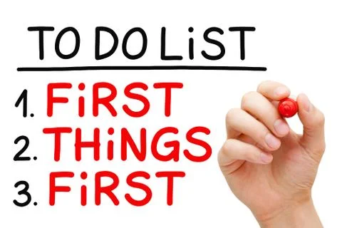 First Things First To Do List Stock Photos