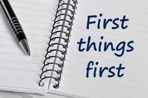 First things first words 스톡 사진