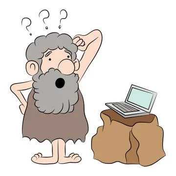 First Time Computer User Illustrazione stock
