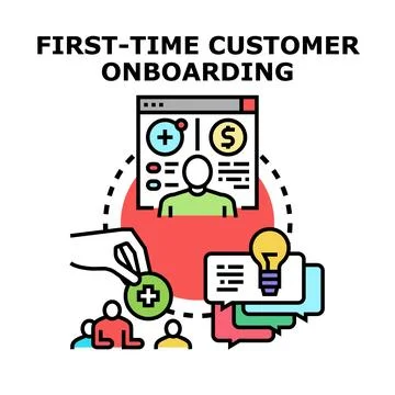 First time customer onboarding process vector concept Stock Illustration