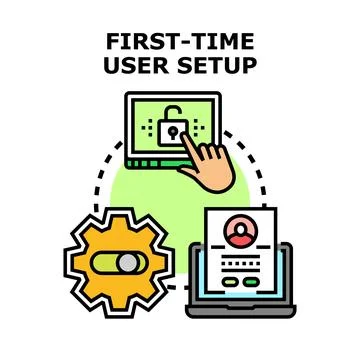 First time user setup process vector concept イラスト素材