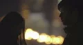 First timid kiss of teenage couple at romantic date, happy love story beginning HD Footage