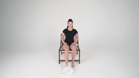 First Toe Curl with Towel Stock Footage 314195138